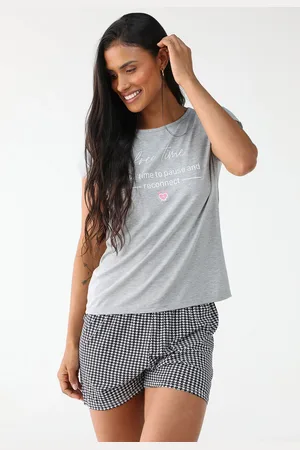 Malwee Conjunto de Pijama Curto Xadrez Free Time
