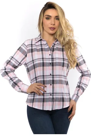 Crocker Camisa Feminina Xadrez Flanelada Manga Longa