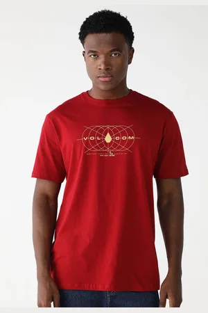 Volcom Camiseta Reta Estampada Vermelha