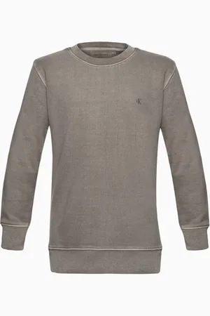 Calvin Klein Infantil - Casaco Menino Moletom Monograma - Caqui Medio