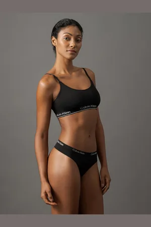Calvin Klein Kit 2 Calcinhas Fio Dental Microfibra Seamless Calvin Klein Underwear - Preto/Skin