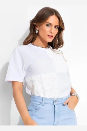 QUINTESS Blusa Feminina Em Malha De Algodão