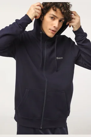 Mizuno Blusa de Moletom Flanelada Aberta Zipper Azul-Marinho