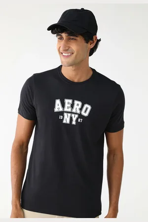 Aeropostale Camiseta Reta Logo Preta