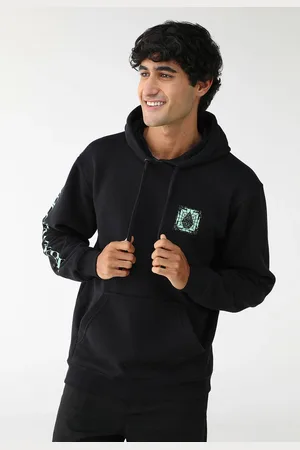 Volcom Blusa de Moletom Flanelada Fechada Com Capuz Preta