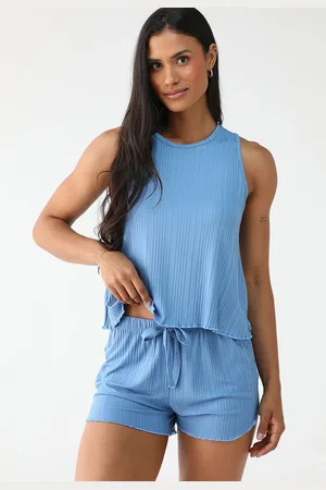 Malwee Conjunto de Pijama Curto Canelado