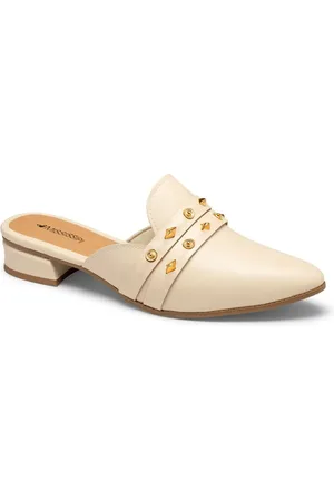 Santa Rosa Sapatilha Mule Feminino Bico Fino Off White