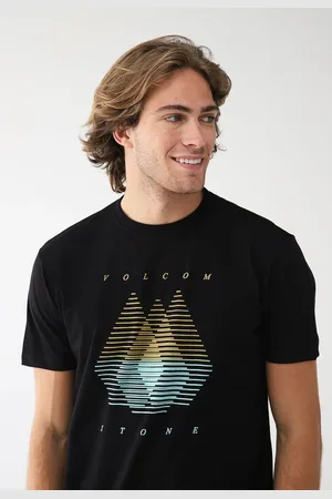 Volcom Camiseta Reta Estampada Preta