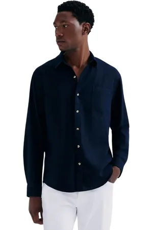 Di Nuevo Camisa Hering Slim em Linho Masculina Manga Longa Esport Fino