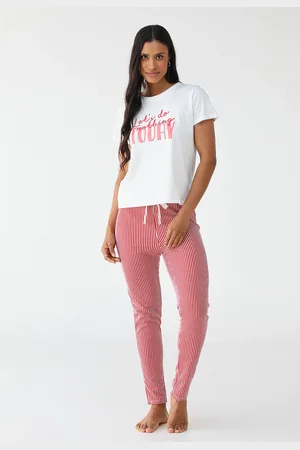 Malwee Conjunto de Pijama Longo Listardo Branca