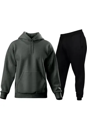 Relaxado Conjunto Moletom Liso Blusa De Frio E Calça Moletom Chumbo