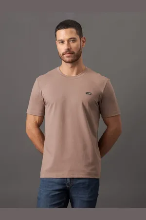 Calvin Klein Camiseta Masculina Piquet Manga Curta Calvin Klein - Caqui Medio