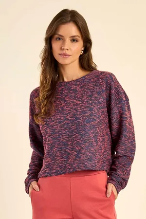 Marialicia Blusão Feminino Tweed Mesclado