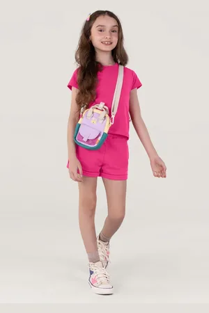 Brandili Infantil - Shorts Básico Menina Em Moletinho