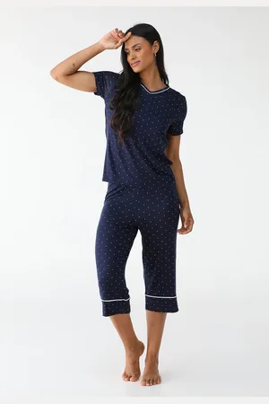 Malwee Conjunto de Pijama Longo Poá Azul-Marinho