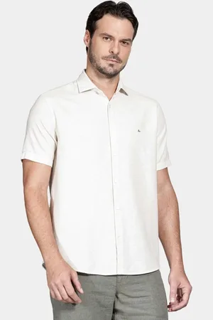 Aramis Camisa Regular Mescla Lisa Out Natural