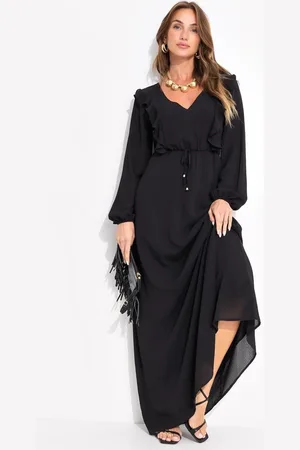 QUINTESS Vestido Feminino Em Crepe Plano