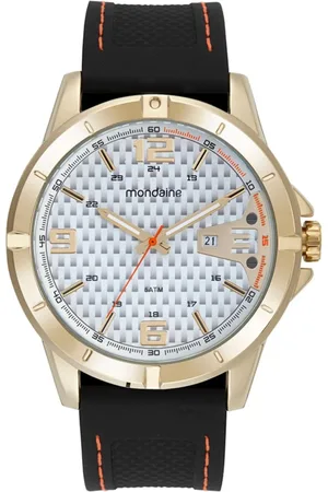 Mondaine Relógio Masculino Dourado Calendário e Duplo Horário