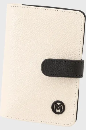 Mariart Carteira Couro 612MRT Off White e Preta