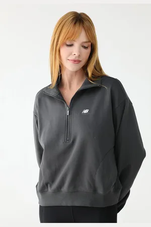 New Balance Blusa de Moletom Fechada Athletics 1 Preta