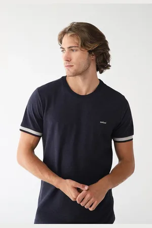Colcci Camiseta Reta Friso Azul-Marinho