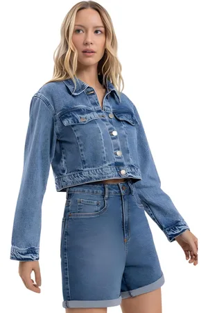 LEZ A LEZ Jaqueta Feminina Cropped Claro