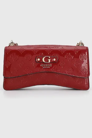 Guess Bolsa Tiracolo Monograma Alça Dupla Vermelha