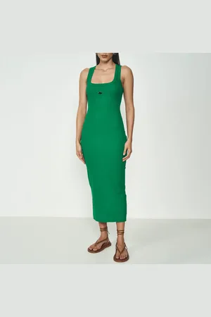 Colcci Vestido Midi Canelado Gola Ou25 Feminino