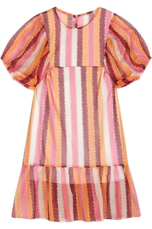 Marisol Infantil - Vestido Listrado Manga Curta Feminino