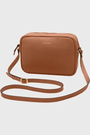 Mariart Bolsa Transversal Couro Maxi Jeri Camel