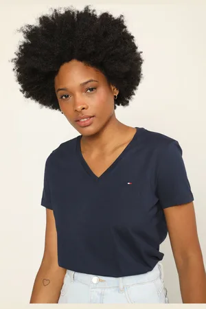 Tommy Hilfiger Camiseta Logo Bordado Azul-Marinho