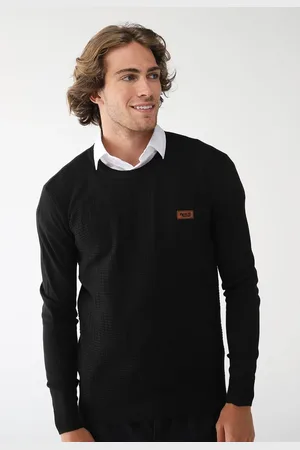 Red Nose Suéter Tricot Reto Texturizado Preto