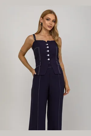 Salvatore Fashion Blusa De Alfaiataria De Alças Com Botões Salvatore
