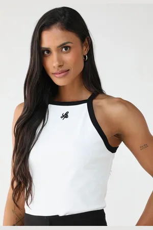 LANCA PERFUME Regata Ajustada Nadador Com Logo Branca