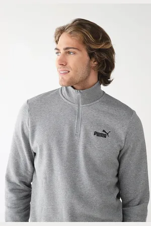 PUMA Blusa de Moletom Flanelada Fechada Essentials Logo