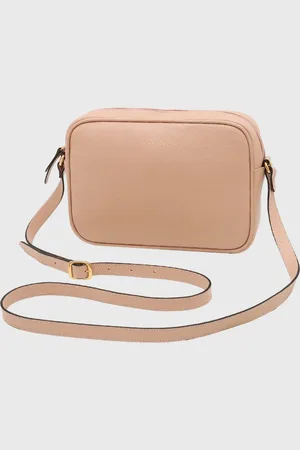 Mariart Bolsa Transversal Couro Maxi Jeri Creme