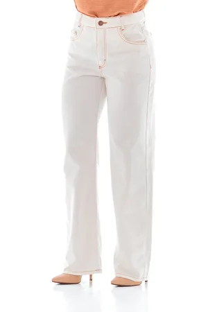 ARAUTO JEANS Calça Jeans Feminina Arauto Wide Leg Off White
