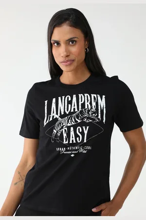 LANCA PERFUME Camiseta Reta New Baby Look Preta