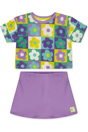 Marisol Infantil - Conjunto Curto Floral Moletom Feminino