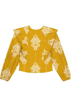 LEZ A LEZ Blusa De Mangas Amplas Em Viscose Com Babados