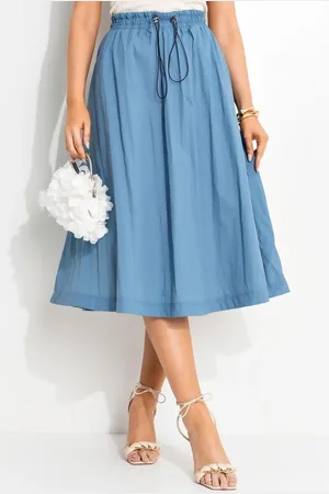 QUINTESS Saia Feminina Em Nylon Azul