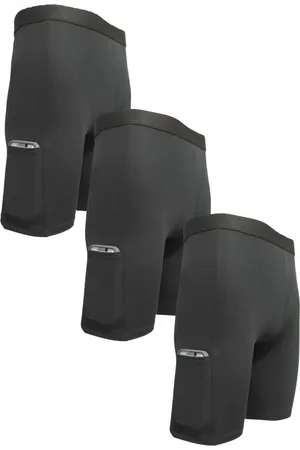 FRISTYLE Kit 3 Short Térmico Ciclista Com Bolso Segunda Pele Proteção UV Meia Coxa