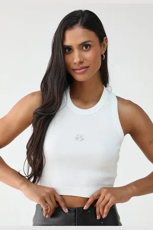 John John Regata Cropped Canelada Ajustada Logo Off-White