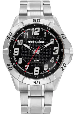 Mondaine Relógio Masculino Cromado Esportivo Mostrador Duplo Horário