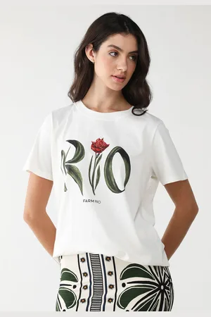 Gentleman Farmer Camiseta Reta Rio Flor Branca