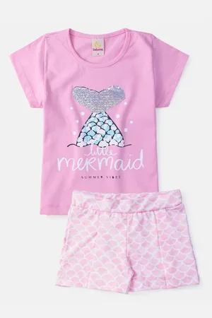 LALUNA Infantil - Conjunto Feminino Mermaid Bordado 0110