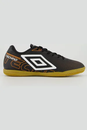 Umbro Chuteira Techno Futsal Preta e Laranja