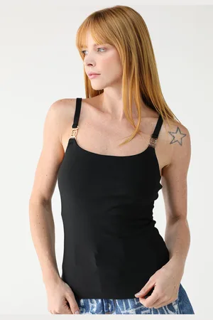 LANCA PERFUME Regata Ajustada Logo Fivela Preta