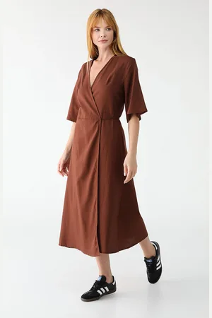 Colcci Vestido Linho Midi Liso