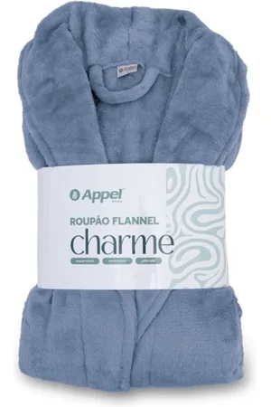 Appel Roupao Adulto Microfibra Flannel Denim